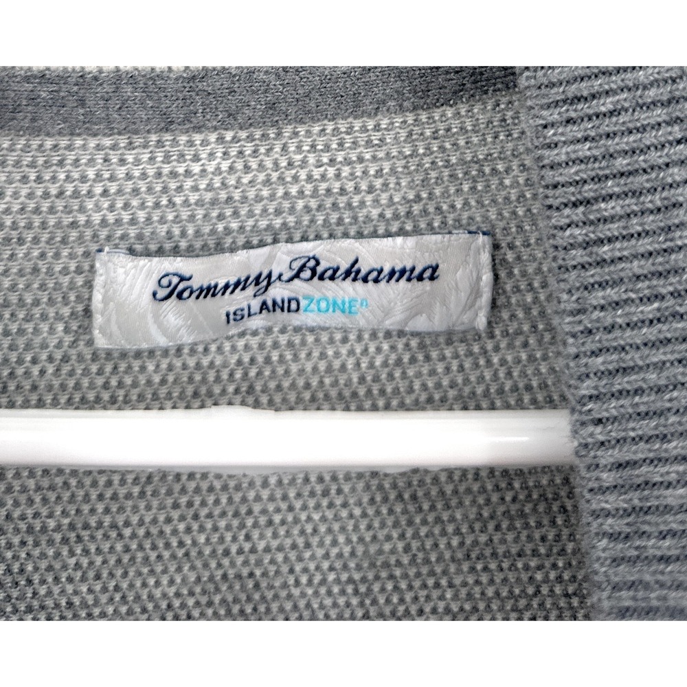 Tommy Bahama XXLT Gray Islandzone Cotton Blend 1/4 Zip Long Sleeve Shirt - Picture 2 of 6